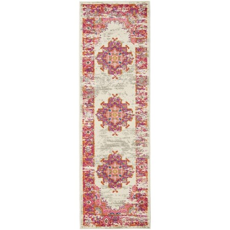 HomeRoots Ivory/Fuchsia 100% Polypropylene 2??? x 6